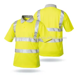 Obral besar 100% poliester birdeye /single jersey hi vis Polo Shirt keselamatan reflektif Polo T Shirt