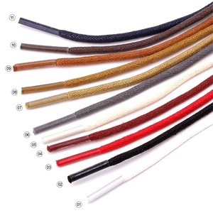 Nouveaux lacets de chaussures en cuir de 2.5mm de large de qualité professionnelle lacets ronds en coton ciré lacets de chaussures en cuir habillés - Product Image 4