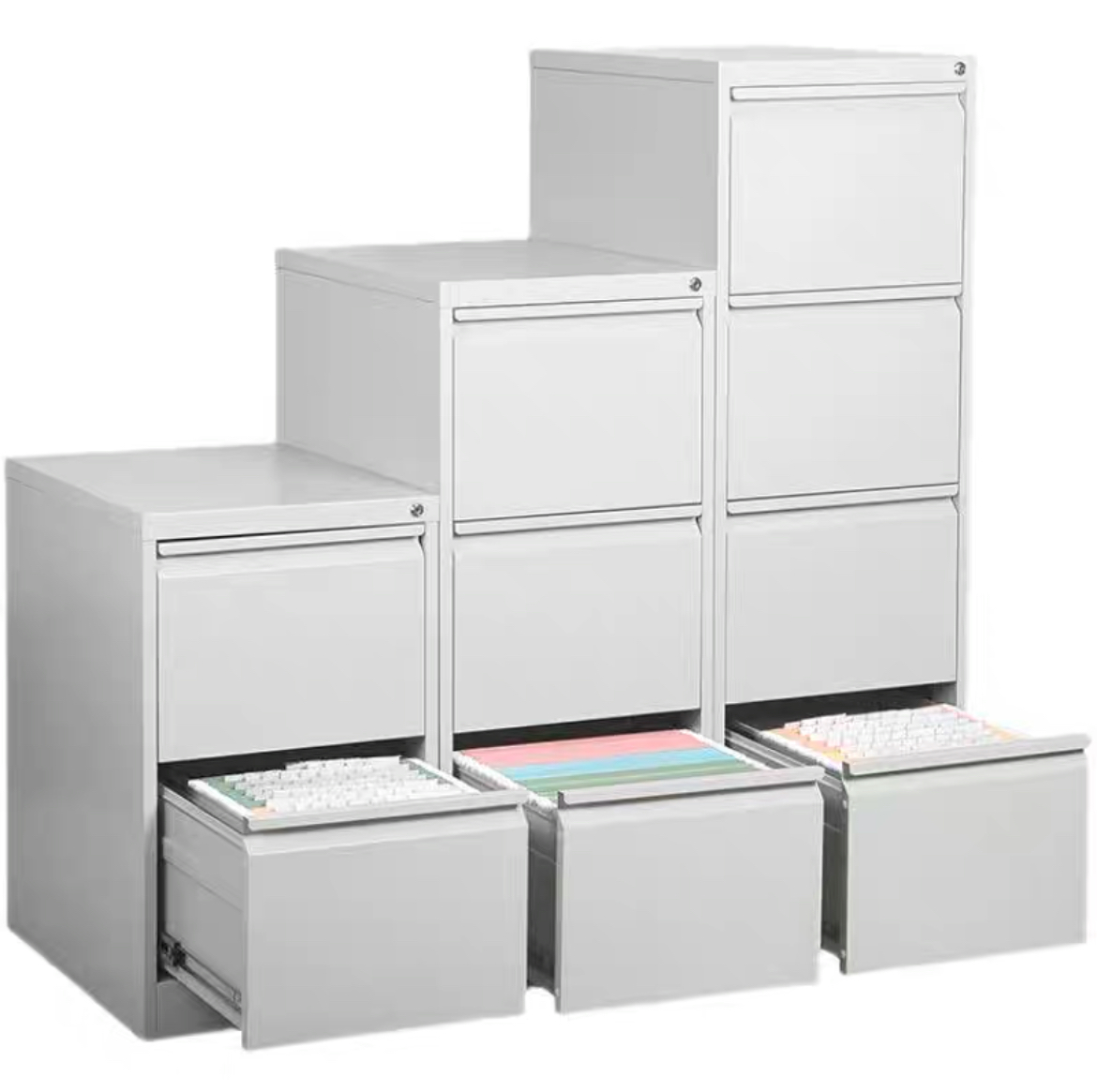 Modern 4-Drawer Steel Vertical Filing Cabinet for Home Office & School A4 Paper Filing Storage with Lock