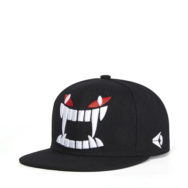 Venta caliente grandes dientes 3D bordado gorra de béisbol baile monopatín Hip Hop sombrero Snapback gorra malla sombrero