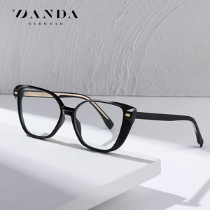 Gafas Danda Cat Eye con montura completa negra TR-BC908, monturas ópticas para mujer, lentes transparentes - Product Image 1