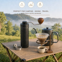Moulin à café portable OEM ODM, cylindre compact, léger, pour voyage et camping, moulin manuel, logo personnalisé, vente en gros, directement de l'usine