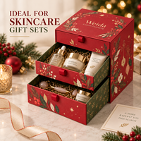 Boîte cadeau personnalisée à tiroirs en carton rigide à quatre niveaux avec ruban, emballage de Noël pour les fêtes