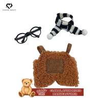 Boneka Beruang Teddy Kacamata Hitam Kain Katun Berkualitas Tinggi Poliester Unisex