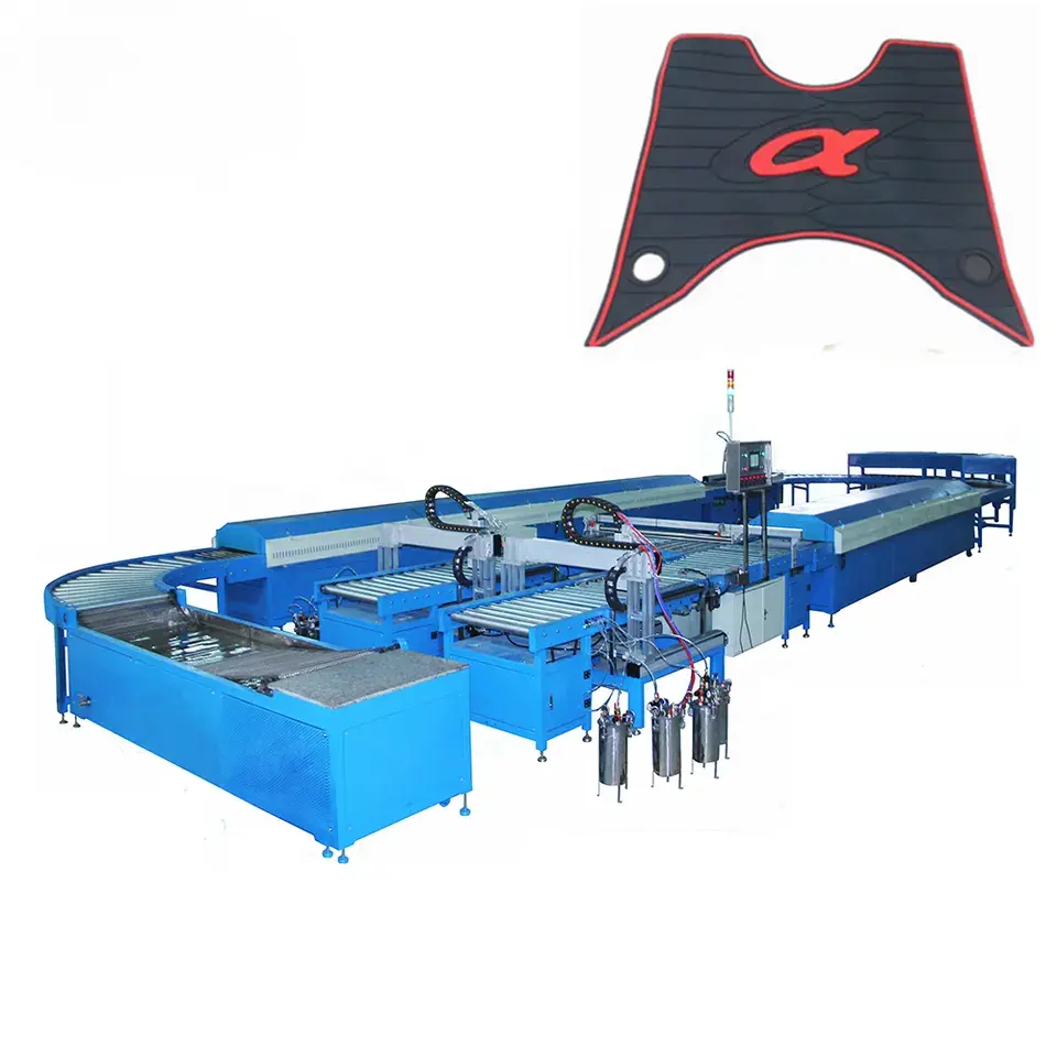 High output and fliexble control system full automatic production line of car floor mats rubber mat manufacturing machine