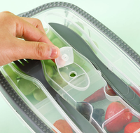 Contenants de stockage alimentaire avec couteau et fourchette, sans BPA, écologiques, à deux compartiments, pour la préparation des repas, pour la cuisine et le bureau