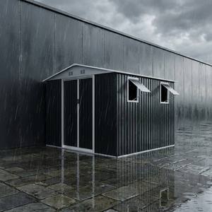 <span class=keywords><strong>Abri</strong></span> <span class=keywords><strong>de</strong></span> <span class=keywords><strong>jardin</strong></span> en métal gris 12*10 pieds avec toit à pignon et fenêtres ouvrantes, grand <span class=keywords><strong>abri</strong></span> <span class=keywords><strong>de</strong></span> rangement extérieur pour <span class=keywords><strong>jardin</strong></span> - Product Image 1