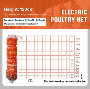 Vật Nuôi Chăn Nuôi HQ Cao Cấp 50M Điện Gia Cầm Lưới Hàng Rào Bán Cứng Nhắc 48 "X 164 'Xách Tay Pre-Lắp Ráp Điện Hàng Rào Cho - Product Image 2