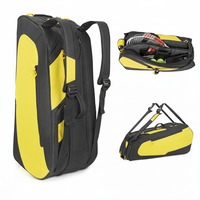 Sac à dos personnalisé pour raquettes de tennis et de badminton, grande capacité, avec fermeture éclair, en polyester imperméable, fabricant OEM ODM