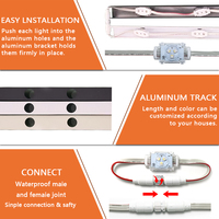 Lumières de Noël permanentes décoratives pour maisons, programmables RGBW, 4 lignes, 48V, LED, éclairage ponctuel, rail en aluminium, contrôle intelligent