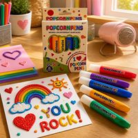 Stylo Popcorn de Noël, stylo créatif pour dessin décoratif, lisse et facile à colorier, ensemble de papeterie créative pour enfants