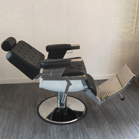 Fauteuil de Barbier Hydraulique Style Mid-Century en Acier Inoxydable, Pivotant et Inclinable, pour Salon Commercial, Hommes, École et Utilisation Extérieure - En Promotion