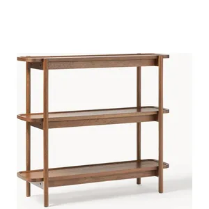 Holz-Regal, prateleira baixa de madeira que pode ser usada como sapateira, pequena estante para livros