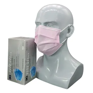 3Q Manufacturer Good Quality Medical Protective Standard Comfortable Pink Disposable Face Mask for Salon Beauty Nails Kitchen