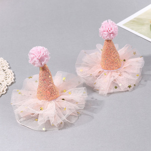CN 2 uds 3,3 pulgadas princesa corona brillo Horquillas para el cabello borde de encaje niñas cumpleaños fiesta pinza para el cabello corona Accesorios - Product Image 2