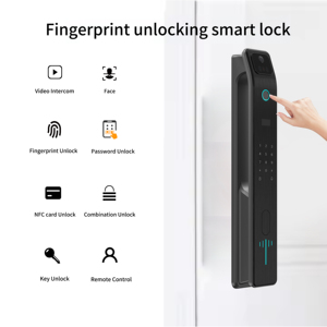 Kingsend A8 3D Face Recognition Fingerprint Digital Lock Tuya APP Wi-Fi High Security Intelligent Safe Door <b>Camera</b> Aluminum - Product Image 3