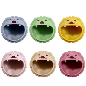 Bol pour bébé en silicone de qualité alimentaire en forme de lion bols de dessin animé <span class=keywords><strong>Bebe</strong></span> Plato Logo personnalisé bols à fond d'aspiration forte pour les enfants à manger - Product Image 6