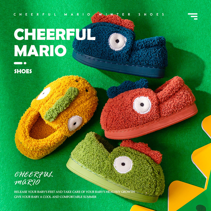 Children's baby cotton shoes Children's fur shoes Children's winter shoes Boys and girls cotton slippers