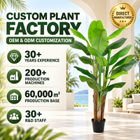 Arbre bananier artificiel Real Touch 200 cm, plante artificielle, emballage KD, décoration paysagère, verdure artificielle d'intérieur, anti-UV, vente en gros