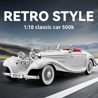 Modèle réduit 1:18 en alliage 500K pour voiture vintage CZ18202 avec fonction de recul, musique, son et éclairage – Vente chaude HX