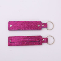Niedlicher Schlüsselanhänger aus Leder mit Schiebebuchstaben, blanko, Glitzer-Schlüsselring, 8mm PU-Leder-Schlüsselanhänger, Schiebe-Charms, Taschen-Deko, Geschenk für Frauen und Mädchen