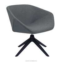 Chaise de bureau moderne pivotante en tissu rembourré pour adulte, avec structure en bois, empilable, multifonctionnelle et confortable pour salon