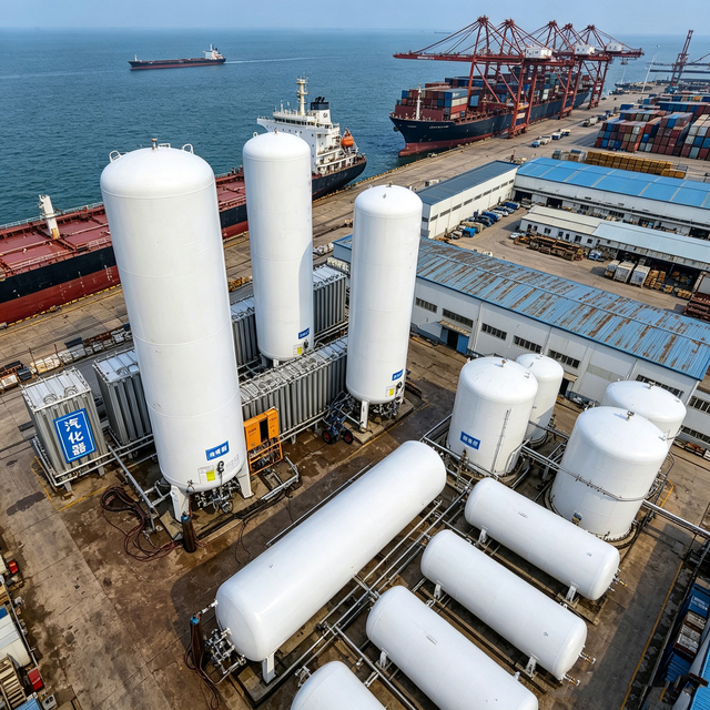 XUANYANG ASME Standard 50m LNG Cryogenic Storage Tank Q345R/SS30408 Materials Horizontal Pressure Vessel for L-CNG Filling