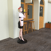 Statue de serveur en résine personnalisée Figurine de serveur servant de majordome pour restaurant grandeur nature et décoration intérieure