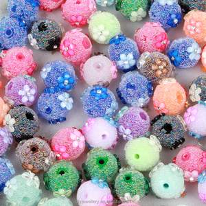 AsVrai U - Cuentas Sueltas de Acrílico/Plástico/Lucita de 15 mm, 1 Pieza, con Forma de Flor y Pedrería Multicolor, para Fabricación de Joyas, <span class=keywords><strong>Pulseras</strong></span> Hechas a Mano - Product Image 1