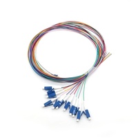 OEM 12 Core Fiber Optic Pigtail Singlemode G657A2 0.9Mm Tight Buffer LC UPC for FTTX Network
