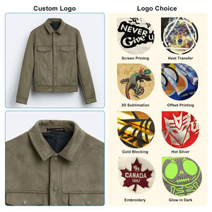 Chaqueta de Hombre de Alta Calidad, 100% Poliéster, Nuevo Modelo, Material de Gamuza de Lujo, Diseño Personalizado con Puntos en la Parte Delantera, Resistente al Viento, Dos Colores, Gran Venta - Product Image 2