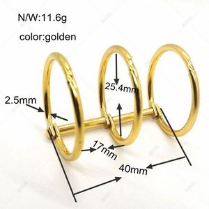 YIWANG Gold Metal 2.5X25X40mm Loose Leaf Calendar <b>Binder</b> Rings - Product Image 3