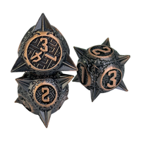 Ensemble de dés en métal écologiques durables avec logo personnalisé, vente en gros, 7 pièces, dés polyédriques à angle droit pour les jeux de rôle et les jeux de société