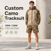 Ensemble veste et short en nylon IKDEER avec impression numérique personnalisée, fermeture éclair, léger, style vintage, survêtement en polyester, streetwear