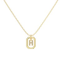 Dylam 5A Zircon Cubique Alphabet Pendentif Colliers Charmes Femmes-H-Initial Lettre Lien Chaîne Collier 2 Couleurs 45cm Nouveau Design