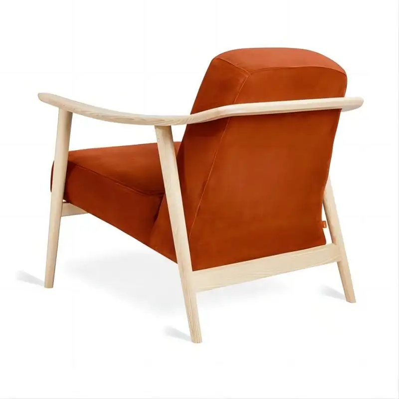 Hiện đại ý Thiết kế ghế bành Ghế phòng chờ ghế phòng khách đồ nội thất phòng khách solidwood khung chân nhung vải giải trí ghế