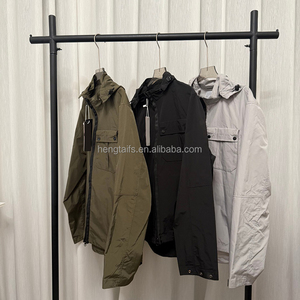 Giacca <span class=keywords><strong>da</strong></span> Uomo Funzionale Antivento e Impermeabile con <span class=keywords><strong>Design</strong></span> Multi-Tasca, Giacca con Cappuccio alla Moda per Attività all'Aperto - Product Image 3