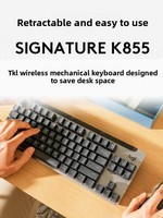 Nouveau clavier mécanique sans fil K855 pour ordinateur de bureau, double mode, axe rouge TTC, 87 touches