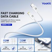 Cable de Carga Rápida YooKiE CB70-C-L 30W USB-C IPH con Conductor de Cobre Puro - 1M Trenzado de Nailon, Carga al 50% en 30min para Teléfonos Móviles iPhone