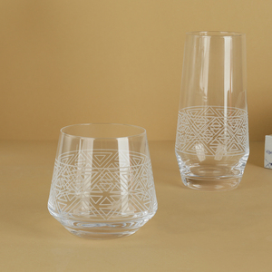 Verre à whisky bleu soufflé à la main en gros, motif triangulaire, prix abordable pour usage quotidien et diverses occasions - Product Image 4