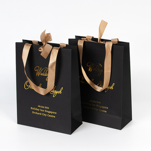 Luxcery bán buôn Ribbon xử lý quà tặng bao bì giấy trang sức Cảm ơn bạn vải tùy chỉnh mua sắm sang trọng túi với logo - Product Image 1