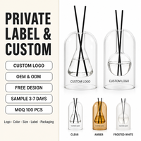 ODIS Difusor de Vidrio de 130ml, Botella de Borosilicato de Doble Capa, Vacía, para Aromaterapia, Set de Regalo para el Hogar, Recargable