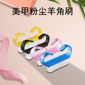 Nail <b>Brush</b> Plastic Flat Bristle <b>Dust</b> Remover For Nail Cleaning Pink Blue - Product Image 4