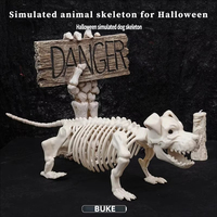 Décoration d'intérieur transfrontalière pour Halloween : Simulation de squelette de chien d'horreur pour bar et maison hantée