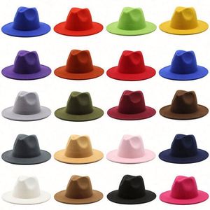 Sombreros Fedora de Fieltro de Lana de Color Sólido al por Mayor en Stock, con Cinturones, para Hombres y Mujeres - Product Image 1