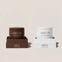 Boîte cadeau de luxe AIKUN, pot en céramique avec logo personnalisé, bougie aromathérapeutique, décoration de centre de spa, ambiance relaxante et calme, bougie parfumée