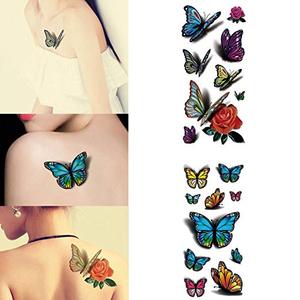 Inteligente de respetuoso del medio ambiente no tóxico de 3D <span class=keywords><strong>mariposa</strong></span> flores la <span class=keywords><strong>pierna</strong></span>, cuerpo medio brazo decoración etiqueta - Product Image 6