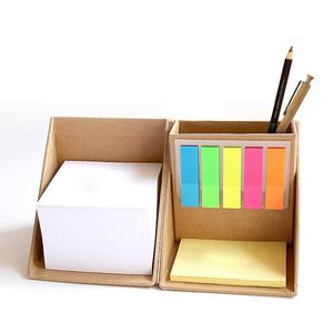 Custom Logo Foldable Cardboard Cube Sticky Note <b>Memo</b> <b>Pad</b> Box with Pen Holder Screen Printing Gold Stamp UV Printing Eco-Friendly - Product Image 4