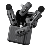 Microphone cravate sans fil BOYA BY-V3, microphone cravate à réduction de bruit rechargeable pour iPhone, Android, appareil photo, diffusion en direct, vlog