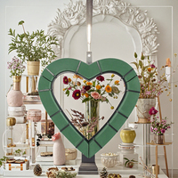 Mousses florales décoratives YiLiang en forme de cœur, SNAP-FIT OPEN HEART 47,5 CM, mousse de mariage